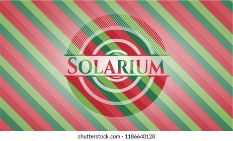 Solarium christmas colors emblem.