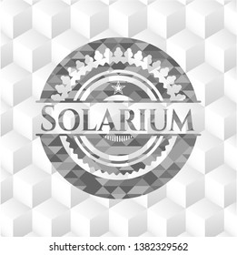 Solarium grey emblem with cube white background