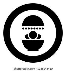 Solarium Human treatment exposure therapy Body CT scanning CAT Scan Radiotherapy icon in circle round black color vector illustration flat style image svg