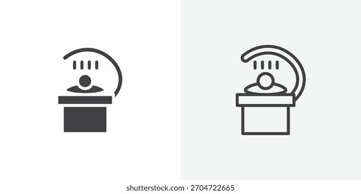 Icono de solarium. colección de línea de trazo editable y estilos planos sólidos.