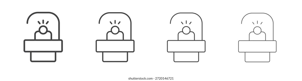 Solarium icon Pictograma Linear. Ilustração de elemento simples.