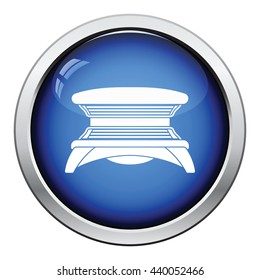Solarium icon. Glossy button design. Vector illustration.