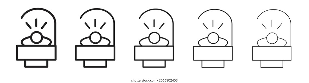 Colección de Vector de arte de línea de icono de solarium sobre fondo blanco