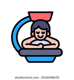 Ícone Solário Cor Lineal Vetor Ilustração