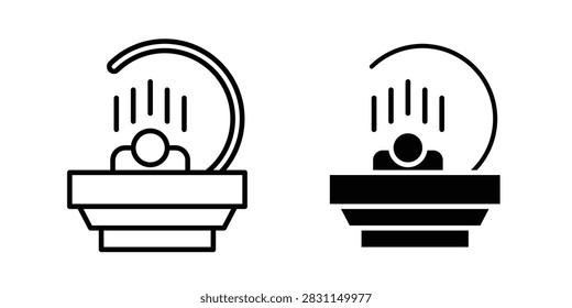 Solarium icon simple drawings set