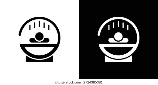 Ícone solário simples ilustrações gráficas planas. Vetor de silhueta preto e branco