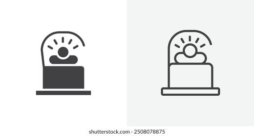 Solarium icon in solid and outlined style