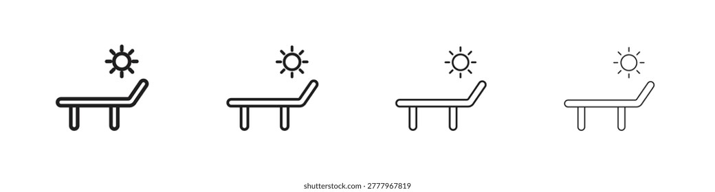 Solarium icon strokes collection in thin line.