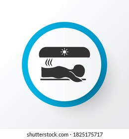 Solarium icon symbol. Premium quality isolated tanning element in trendy style.