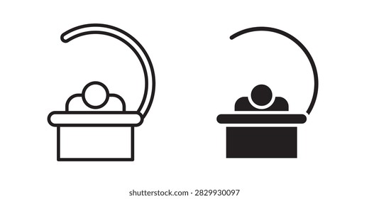Solarium icon thin white vector..