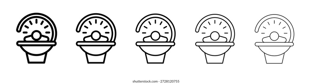 Solarium icon vector in editable stroke linear pictogram