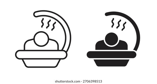 Ilustración vectorial de icono de solarium. Diseño plano. Símbolos de Vector de Diseño gráfico.
