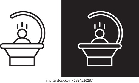 Solarium icon vector line art logo..
