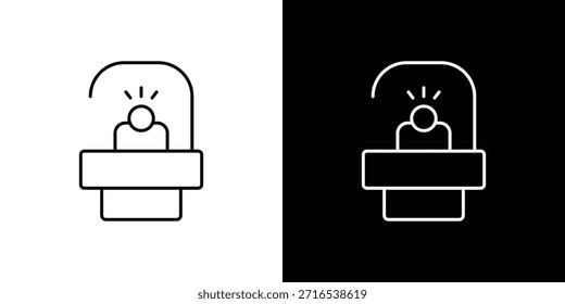 Esquema del logotipo del icono del solarium. Vectores de línea delgada