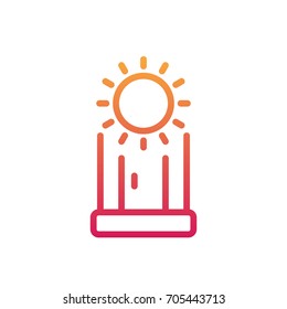 solarium line icon, vertical solarium cabin on white