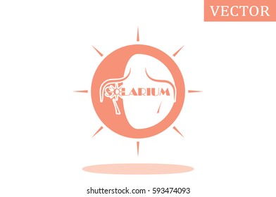 solarium logo, icon vector illustration.