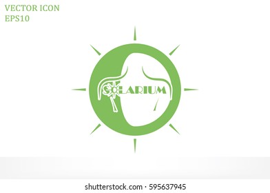 solarium logo, icon vector illustration.