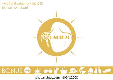 solarium logo, icon vector illustration