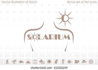 solarium logo, icon vector illustration