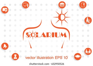 solarium logo, icon vector illustration