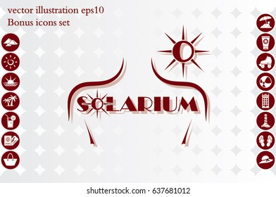 solarium logo, icon vector illustration