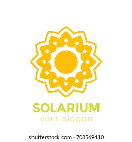 solarium logo with sun and flower on white