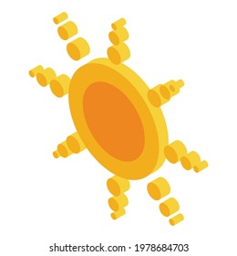 Solarium sun icon. Isometric of Solarium sun vector icon for web design isolated on white background