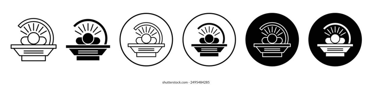 Solarium thin line vector icon set.