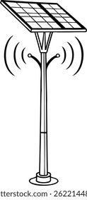 Solar-powered smart street light with photovoltaic panel icon vector. Solar smart street light logo