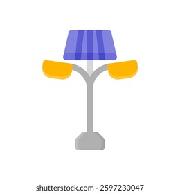 solar-powered streetlight flat icon illustration