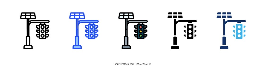 Solartraffic Light Icon Collection With Multiple Styles