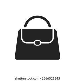 solated handbag pictogram: designed for simple identification and easy recognition in minimalistic icon sets