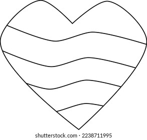 solated icon black outline of a heart with stripes