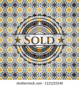 Sold arabesque emblem. arabic decoration.