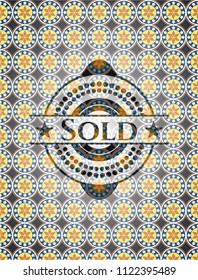 Sold arabesque emblem background. arabic decoration.