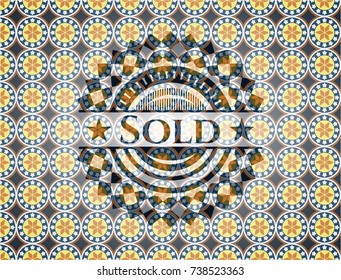 Sold arabesque style emblem. arabic decoration.