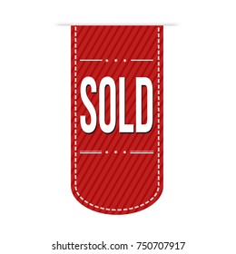 Sold banner design over a white background, vector illustration