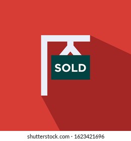 sold banner flat vector icon - ui icon vector