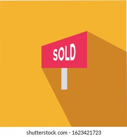 sold banner flat vector icon - ui icon vector