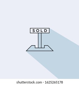 sold banner flat vector icon - ui icon vector
