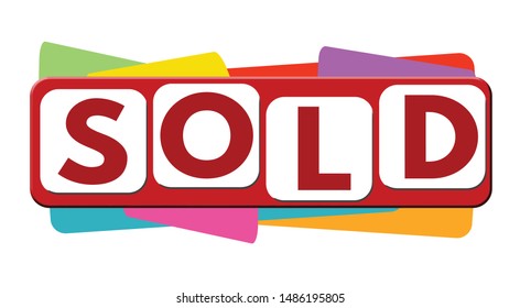 Sold banner or label for business promotion on white background,vector illustration