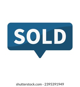 Sold In Blue Rectangle Shape For Promotion Business Marketing Sell Social Media Information
