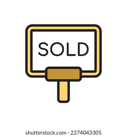 Sold Board Icon Vector Illustration