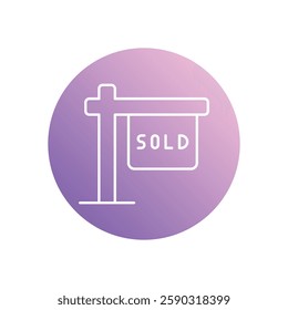 Sold Board icon vector stock illustration