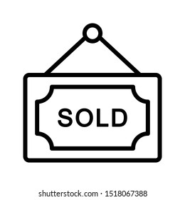 sold board thin line vector icon