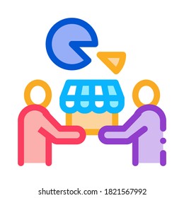 sold business part icon vector. sold business part sign. color symbol illustration