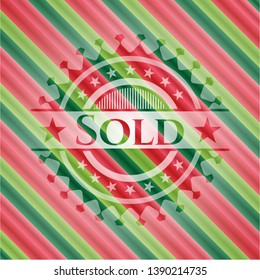 Sold christmas emblem background. Vector Illustration. Detailed.
