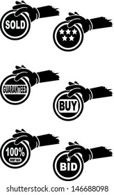 Sold Doodle Hand Vector
