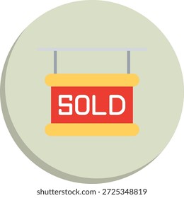Icono de estilo de círculo plano vendido