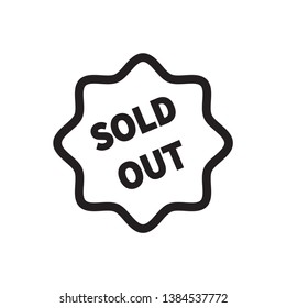 sold flat design sign, vector, eps 10